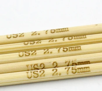 5tk/Set Looduslikust Bambusest kudumisvardad Loomulik suka Küljest Õmblemine Heegelnõel Set Kudumine Vahend(USA 2/2.75 mm) 10cm Pikk
