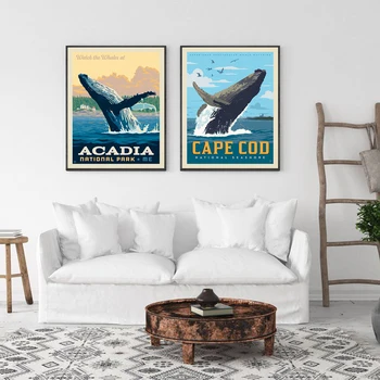 Acadia rahvuspark Vaala Vaadates Plakat ja Apollo Beach Florida Manatee Vaatamise Center Lõuend Printimine Tuba Decor