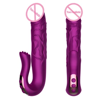 Kõrge Kvaliteediga Silikoonist Dildo Vibraator Sex Mänguasjad Naine Teleskoop Rotatsiooni Erootilised Mänguasjad Keele Vibratsiooniga Kliitori Adult Sex Shop