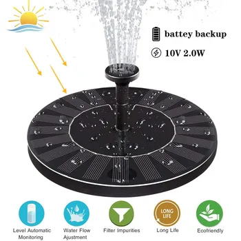 Uuendatud Päikese Purskkaev Päikese Purskkaevu Pump Koos Aku Backup Solar Panel Kit Tugeva surve all vee suur lill