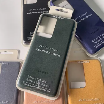 UUS Originaal Samsung Galaxy S21 S21 PLUSS S21 Ultra 5G jaoks Alcantara Juhul katta nahk luxury premium Juhul Anti-Sügisel juhul