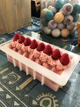 3D Maasika Hallitusseened Sugarcraft Kook Dekoreerimiseks Šokolaadi Fondant Hallituse Cupcake Köök, Küpsetamine, Tööriistad