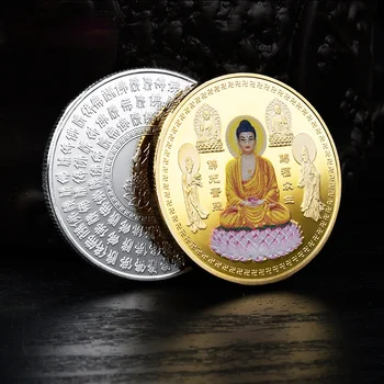 Budism Buddha Šakjamuni kuldmünt Buddha Kaastunne Õnnistagu Teid Usuliste Veendumuste Temple Pühitseda Soodne Õnnelik Väärtasjade