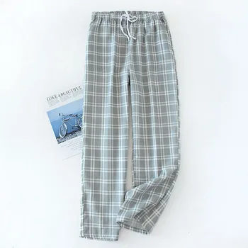 Kevadel ja suvel puuvillane ruuduline pajama püksid adluts kodu sisustamiseks Õhuke paragrahvi püksid meestele pajama magada alt kodus kandma
