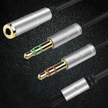 Splitter Kõrvaklappide jaoks Arvuti 3,5 mm Naine 2 Mees-3,5 mm Audio Mic Y Splitter Kaabel, Peakomplekt PC Adapter