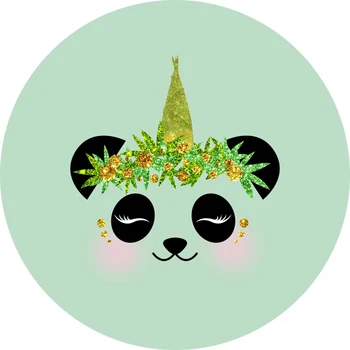 Ümmarguse Ringi Paneel Taustaks Fotograafia Ringi Taustal Vikerkaar Panda Ükssarvik Teemaline Sünnipäevapidu Decor Baby Shower Vinüül
