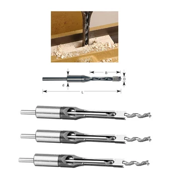 HSS Ruudukujuline Auk Nägi Tappima Peitlid Puit Drill Bit koos Twist Puurava Puidutöötlemine Drill Tools Kit Komplekti Laiendada, 6.0 mm~30mm