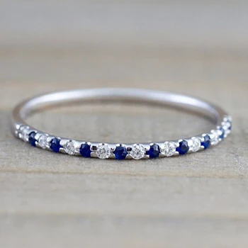 Elegantne Sinine Kristall Rõngad Naiste Luksus Naine Sõrme Sõrmus Ehted, Võluv Daamid, Pulmapidu Ehted