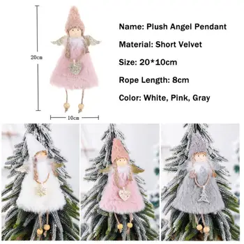 2021 Uue Aasta Kingitus Cute Christmas Angel Nukk Xmas Tree Ornament Noel Deco Jõuluehe Kodu Natal Navidad 2020 Decor