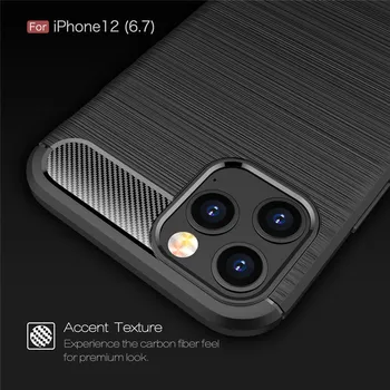 Süsinikkiust Case For iPhone 12 Pro Max 6.7 SE 2 SE 2020 XS Coque Räni Kaitsva Katte iPhone 11 12 Pro Max XR X Funda