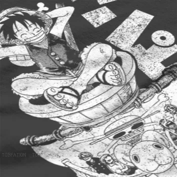 Õled Müts, Krae Ümber TShirt Ühes Tükis Monkey D. Luffy Nami Sanji Anime Puhtast Puuvillast Klassikaline T-Särk Meestele, Topid Uute Mahukate