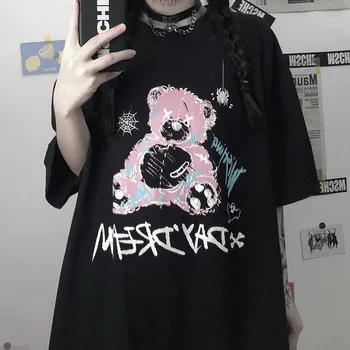2021 Trükkimine Vabaaja Harajuk goth Naine on tshirts Kawaii Unisex Lühikesed Varrukad Anime T-Särk HipHop Suvel Naiste Streetwear Tops
