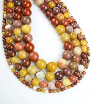 Looduslikest vääris-Kivi Muna Kollane Kivi Ring Helmed Strand DIY Beads Teha Kaelakee, Käevõru, Kõrvarõngad Suurus 4 6 8 10 mm