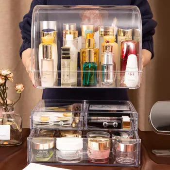 Meik Korraldaja Kosmeetika Ladustamise Kasti Koju Korraldaja Desktop Ehted, Küünelakk, Lõhnaõli Huulepulk moodustavad Sahtel Konteiner Suured