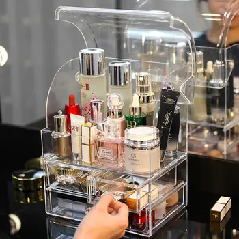 Meik Korraldaja Kosmeetika Ladustamise Kasti Koju Korraldaja Desktop Ehted, Küünelakk, Lõhnaõli Huulepulk moodustavad Sahtel Konteiner Suured