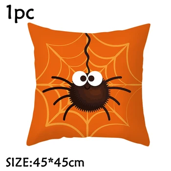 45cmHalloween Virsiku Nahk Velvet Padi Kõrvits Spider Komm Või Vemp Padjapüür Happy Halloween Pool Decor Kodus 2021