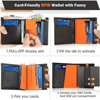 Uus Meeste Ehtne Nahk Taskud RFID Blokeerimine Slim Kaardi Omanik Luksus Multifunktsionaalset Vertikaalset Bifold Rahakott koos Mündiga Tasku