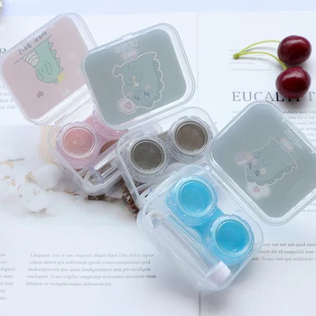 Kaasaskantav kontaktläätsede Naiste puhul Kingitus Kontaktläätsed Box Mini Cartoon Armas Silmad kontaktläätsede Konteiner Travel Kit