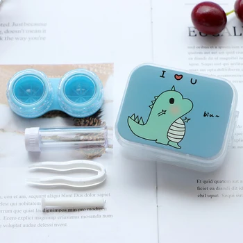 Kaasaskantav kontaktläätsede Naiste puhul Kingitus Kontaktläätsed Box Mini Cartoon Armas Silmad kontaktläätsede Konteiner Travel Kit