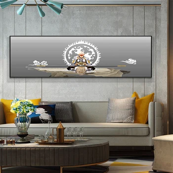 Cartoon kangelane Sun Wukong Mood Lõuend Seina Maali Kunst, graafika Ja Plakatid Seina Pildid elutuba Kids Room Home Decor