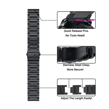 Metal-Roostevaba Teras Rihma Xiaomi Huami Amazfit GTR 47MM GTR 42MM Smart Watch Band Aksessuaar Käevõru Amazfit GTS Piiripunkt