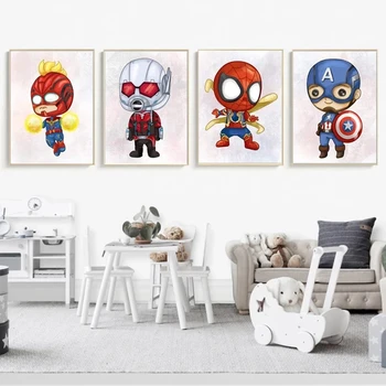Marvel Superhero Lõuendile Maali Prindi Avengers Plakatid ja Pildid Seina Lõuend Art Prints Sünnipäeva Kingitus Poiste Magamistuba Home Decor