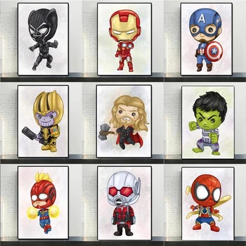 Marvel Superhero Lõuendile Maali Prindi Avengers Plakatid ja Pildid Seina Lõuend Art Prints Sünnipäeva Kingitus Poiste Magamistuba Home Decor