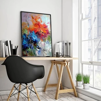 Abstraktne Akvarell Sinine, Oranž Lille Õli Lõuendil Maali Poster Ja Printimine Seina Art Cuadros Kodus Ruumi Kaunistamiseks