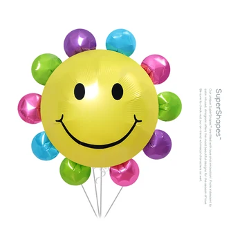 Cartoon Päike Pilved tutt Kuu Foolium Õhupallid armas naeratus vikerkaar päike Õhk Õhupalli Sünnipäeva Teenetemärkide Lapsed Täispuhutavad Mänguasjad
