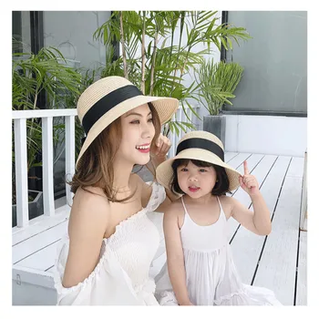 Vanem-laps kanda suvel laste vibu päike mütsid meeste ja naiste dome päikesekaitsetoodete, lapsed, rand, päike mütsid fedora mütsid