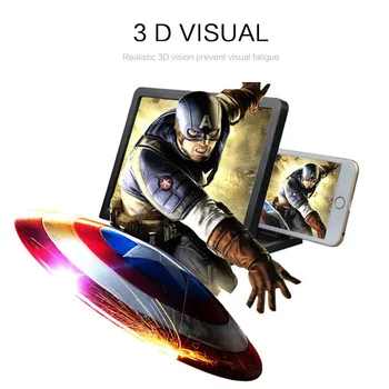 3D kino Ekraan Luup Hd Võimendamist Kokkupandav Toetada Desktop Telefoni Omanik Ekraanile Suuremalt Silmad Kiirguskaitse Seista