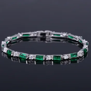 OEKDFN Bohemian 925 Sterling Hõbe Käevõru Emerald Ruby, Sapphire Gemstone Birthstone Jalavõru Võlu Naiste Trahvi Ehteid Hulgimüük