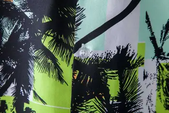 2021 New Palm Tree Prindi Mens Havai Beach Särk, Lühikesed Varrukad Casual-Nupp Alla Troopiline Aloha Särk, mille Rinnal Tasku M-3XL