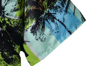 2021 New Palm Tree Prindi Mens Havai Beach Särk, Lühikesed Varrukad Casual-Nupp Alla Troopiline Aloha Särk, mille Rinnal Tasku M-3XL