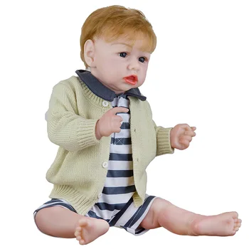 23Inch Tõetruu Uuestisündinud Baby Doll 58cm Väga Pehme Täielikult Silikoonist, Keha Realistlik Vastsündinud Beebi Nukud Poisi Sinised Silmad Boneca Mänguasjad