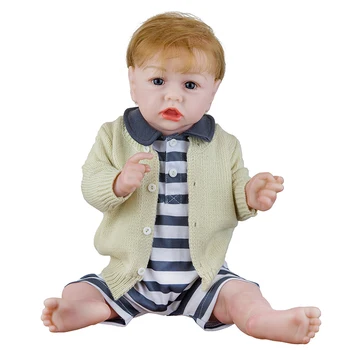 23Inch Tõetruu Uuestisündinud Baby Doll 58cm Väga Pehme Täielikult Silikoonist, Keha Realistlik Vastsündinud Beebi Nukud Poisi Sinised Silmad Boneca Mänguasjad