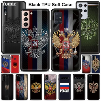 Venemaa Lipp vapp Case For Samsung Galaxy S21 Ultra A51 A71 A52 A72 5G S20 FE A50 A70 A41 A30 A31 A21s Must Kate Telefon