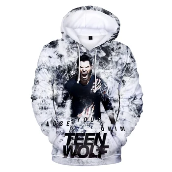 Mood Teen Wolf Hupparit Derekhale 3D Print Sviitrid Teen Wolf Meeste/Naiste Must Unisex Tops 4XL