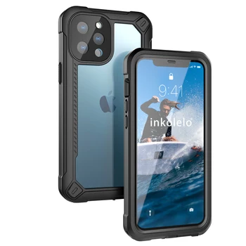 Inkolelo iPhone 12 Pro Max Veekindel korpus, Uus-Stiilis Sisseehitatud Ekraan IP68 Täielikult Suletud Põrutuskindel Kate Ujumine, Sukeldumine Must