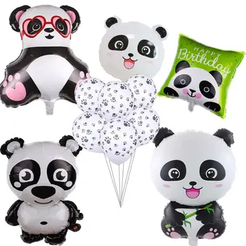 Cartoon Panda Foolium Õhupallid Multikas Loomade ballon Panda Õhupalli Sünnipäeva Teenetemärgi Globos Laps Mänguasja heelium babyshow supplie