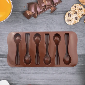 Silikoon Šokolaadi Hallitus Lusika Kuju Non-stick Biskviit Kook Jelly Candy Korduvkasutatavad Terve Hallituse 3D DIY Köök Magustoit Tarvikud