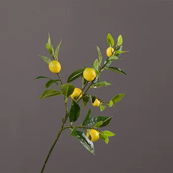 Kunstlik Sidruni Kollane Marjad Branch Pulm Kodu Pool Decor Simulatsiooni Flower Arrangement LemonTree Decor Imitatsioon Taimed