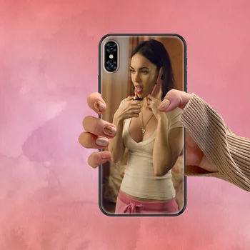 Seksikas Megan Fox Telefoni Juhul Katta Kere iphone 5 5s se 2 6 6s 7 8 12 mini plus X XS XR 11 PRO maksimaalne must (MAX black tpü Etui 3D veekindel