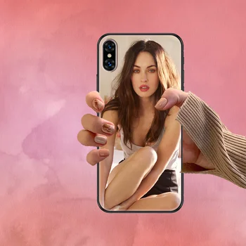Seksikas Megan Fox Telefoni Juhul Katta Kere iphone 5 5s se 2 6 6s 7 8 12 mini plus X XS XR 11 PRO maksimaalne must (MAX black tpü Etui 3D veekindel