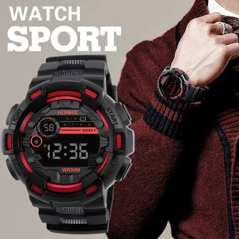 Meeste Vaata LED Digitaalne Lahe Sport Vaadata Plastikust Ketast 30M Veekindel Kummist Rihm Käekell Relogio Masculino Reloj Hombre