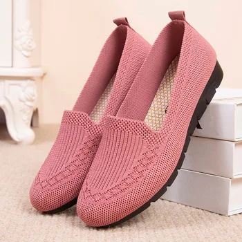 Naiste kingad 2021 uus net madalas suu korter kingad hingav vabaaja jalatsid socofy ema kingad naistele mokassiinkingad