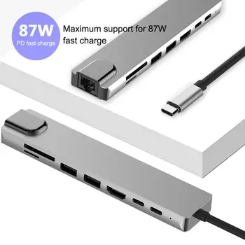 3C YZ 8-in-1 Liik-C Docking Station USB3.1 4K HDMI-ühilduvate/J45/PD/USB 3.0 Laiendamine Hub USB-C-HUB Toetus Dropshipping