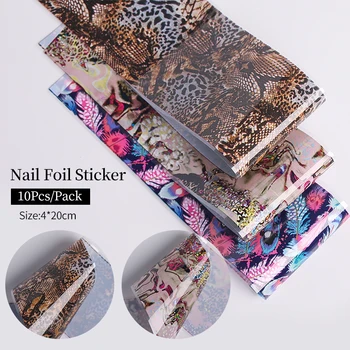 10tk/Set Leopardi Mustriga Küünte Üleandmise Kleebised Foolium Küünte Decal Värvikas DIY Nail Art Decorarion
