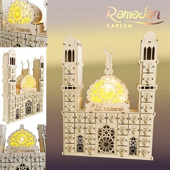 Taoup Koht Puidust Ramadan Taimer Kalender DIY Crafts Ripatsid Eid Mubarak Tarvikud Ramandan Kareem Moslemi Pool Soosib