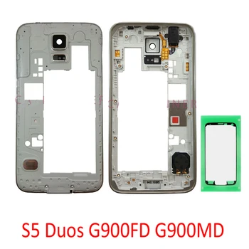 Šassii Keskmine Raam Samsung S5 Duos G900FD G900MD Originaal Uue Telefoni Korpus Keskel Kesk-Raami Osad Liimiga Hõbe